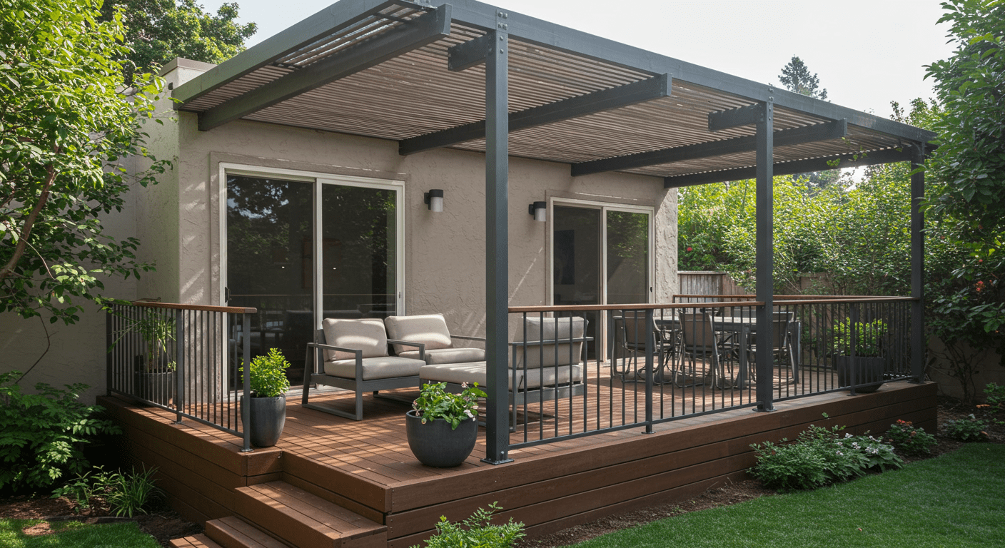 Modern Covered Raised Deck