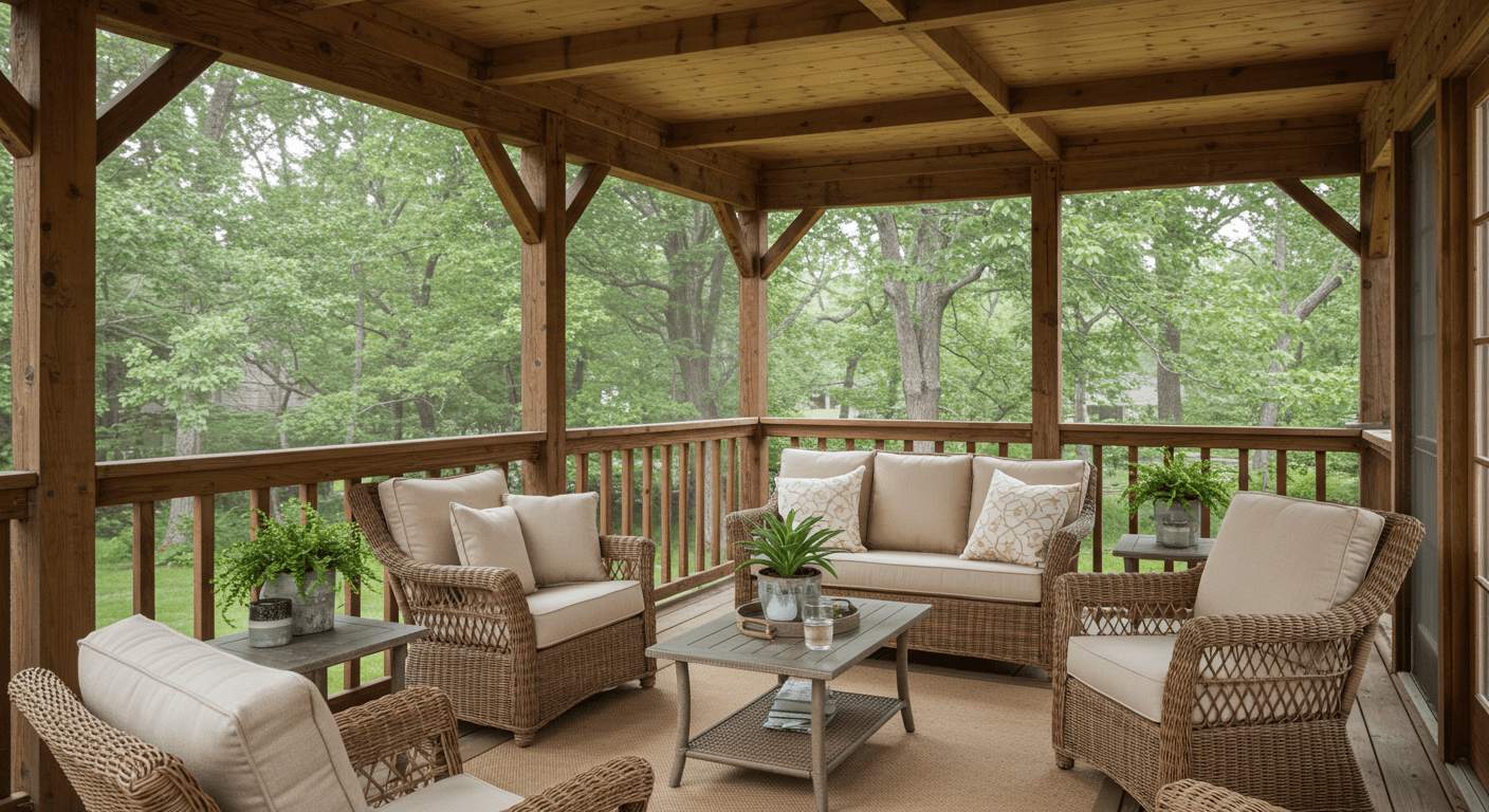 Rustic Screened-In Porch